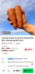 경남 햇 흙당근 10kg