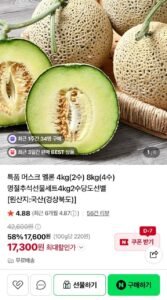 머스크 멜론 특품 4kg 2수