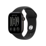 (1차 예약) 공식 애플워치 12 GPS 42mm 블랙 알루미늄, 블랙 스포츠 밴드 (S M) MJEA4KH A