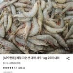 서해 자연산 대하 새우 1kg 25미 내외