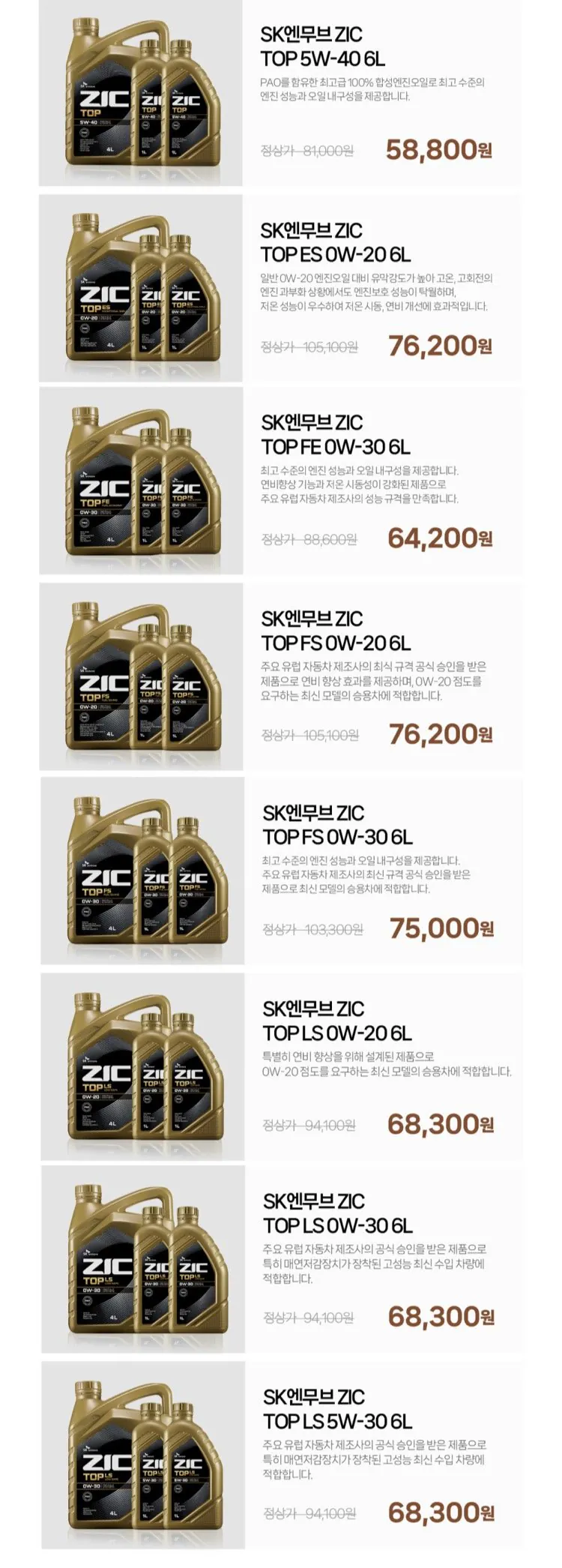 ZIC TOP 5W-40 6L 한화이글스 콜라보