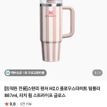 스탠리 �처 H2.0 플로우스테이트 텀블러 887ml, 피치 휩 스트라이프 글로스