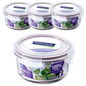 글라스락 퍼플에디션 원형 밀폐용기세트 (4개) (400ml) 1세트당 2,300원