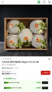 리본 메론 선물세트 8kg 3~5수