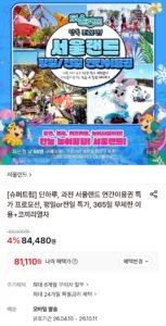 서울랜드 평일 소인 연간이용권