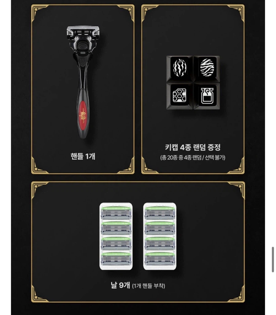 몬헌 쉬크 하이드로5스킨프로텍트 면도기핸들+날9