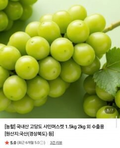 당도선별 특품 샤인머스켓 2kg 2~4수