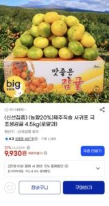 제주직송 서귀포 극조생감귤 4.5kg(로얄과)