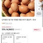 난각번호 1번 유정란 대란 40구