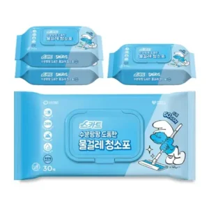 스카트 수분팡팡 도톰한 물걸레 청소포 표준/대형 30매 4팩