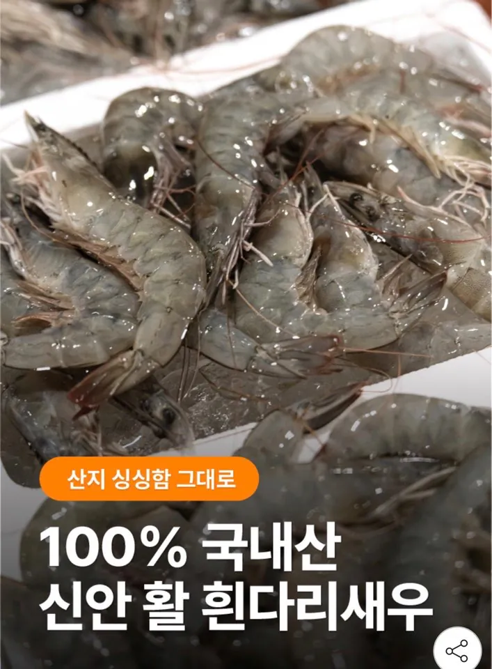 국내산 흰다리새우 횟감용 1kg 32미 내외