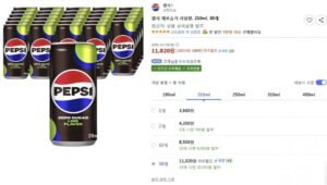 펩시 제로슈거 라임향, 210ml, 30개