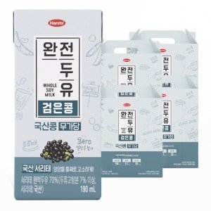 전두유 국산 검은콩 무가당 두유, 190ml (64개) (190ml x 64개)