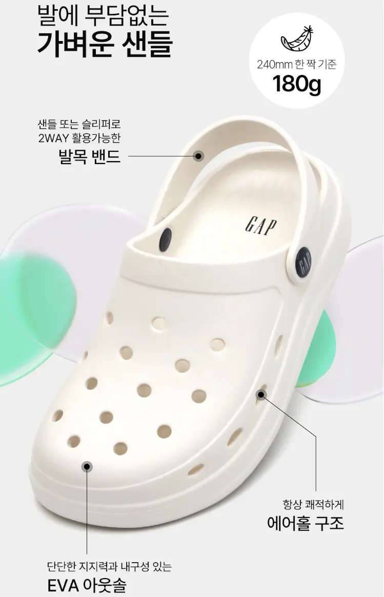 GAP 토퍼 샌들 블랙