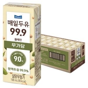 매일두유 99.9 플레인, 190ml (190ml × 24개)