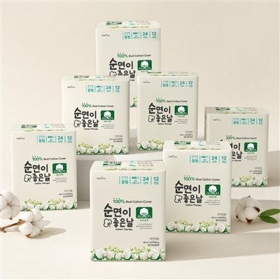 샐리의법칙 순면이좋은날 생리대, 중형, 12매, 7팩