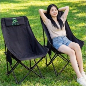 DXZ 캠핑의자 1+1 접이식 휴대용 아웃도어 (블랙 × 2개)