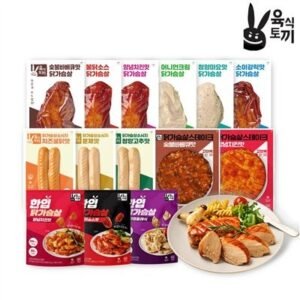 [네이버단독] 육식토끼 소스 닭가슴살 소시지 30+5팩 골라담기 고단백 훈제 스테이크 냉동