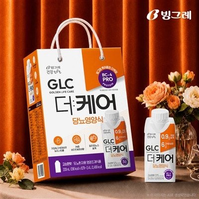[소비기한 10/18 선물세트] 빙그레 GLC 더케어 당뇨영양식 고소한맛, 200ml, 12개