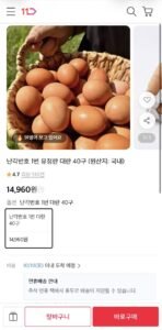 난각1번 유정란 대란 40구