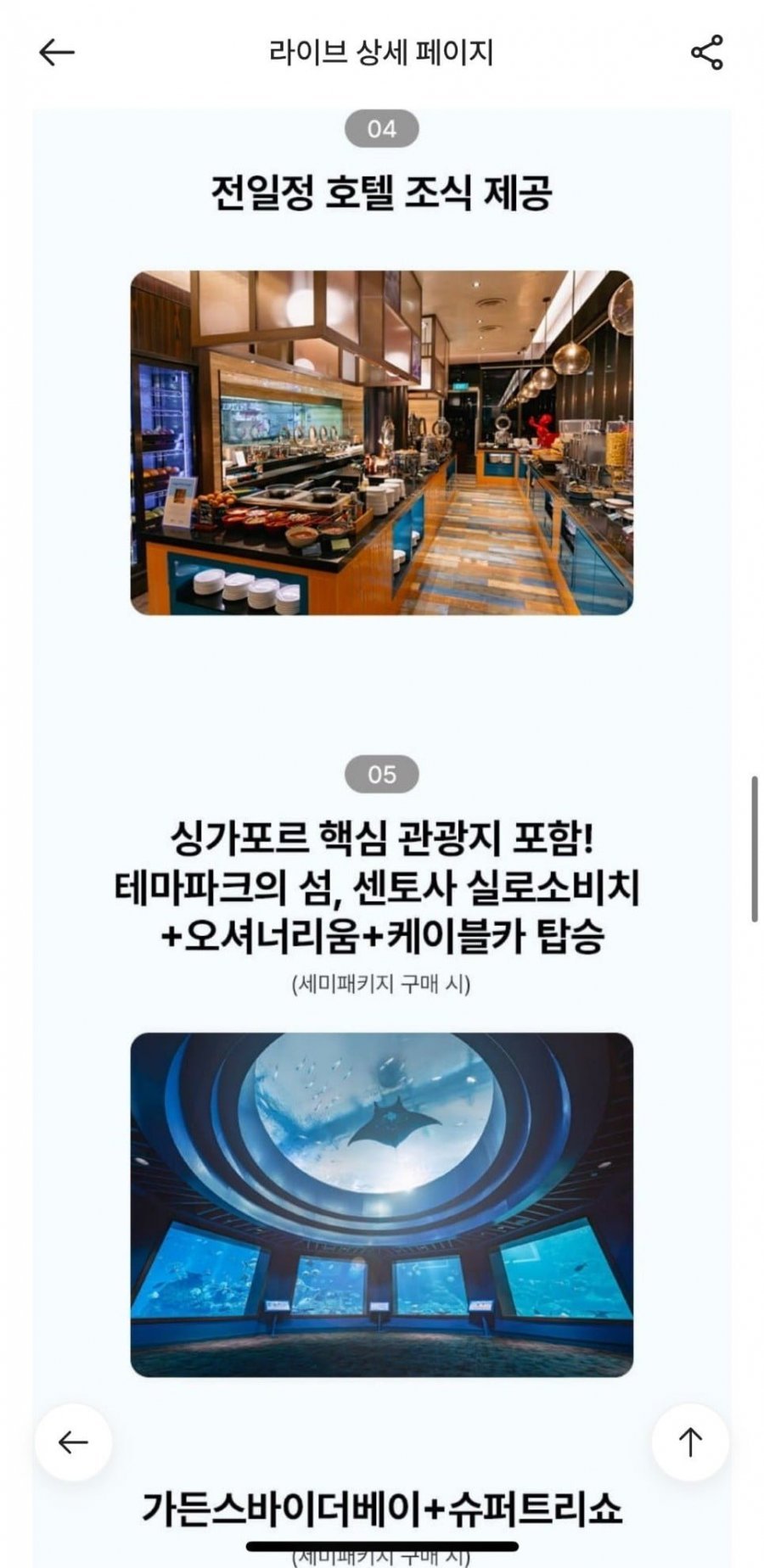 하나투어 싱가포르 5일 세미팩/에어텔 (69만원대~/무료)