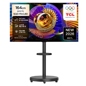 TCL 4K UHD Mini LED SQD Google TV + 대형 무빙 스탠드 블랙 세트 (65C7L(TV) MSD58B(스탠드) × 방문설치 × 이동형 스탠드 × 164cm(65인치))