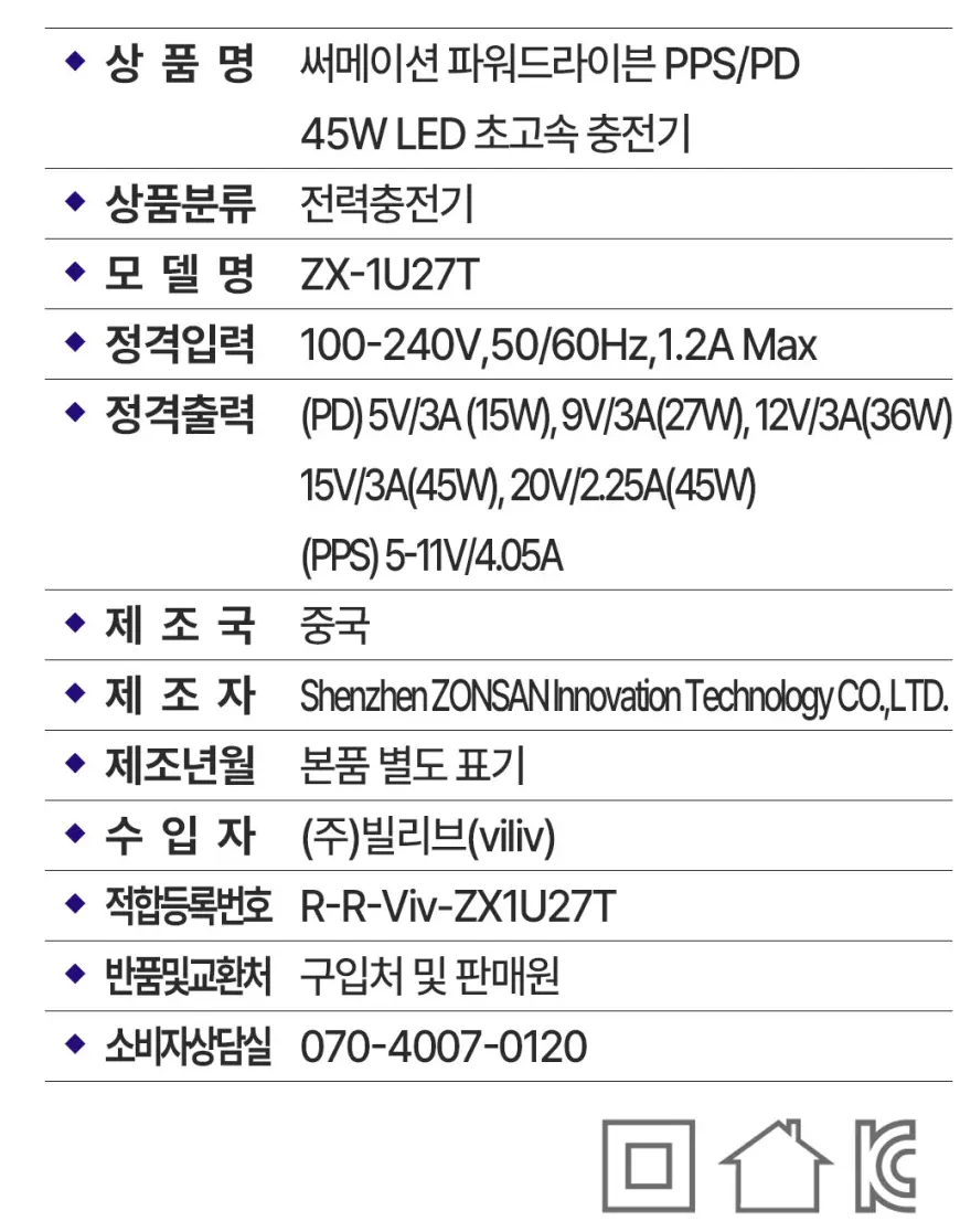 써메이션 파워드라이븐 PPS/PD 45W C타입 초고속 충전기 1+1