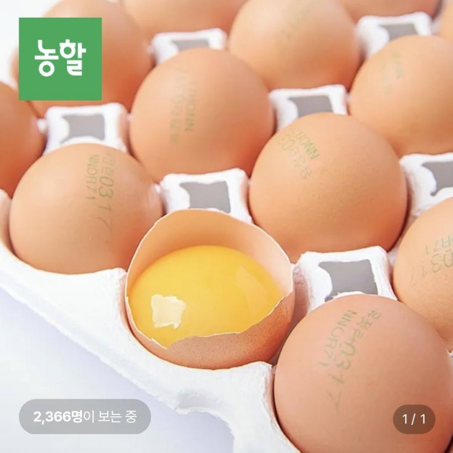 난각번호 1번 유정란 20구 온누리 추가 할인7%