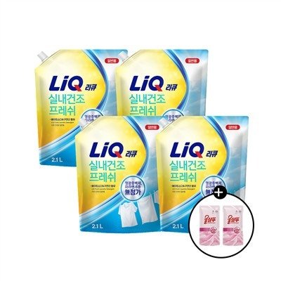 애경 리큐 프레쉬 실내건조 일반용, 2.1l, 4개 + 효소부스터, 300ml, 2개, 1세트