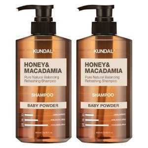 쿤달 허니 앤드 마카다미아 네이처 샴푸 베이비파우더향 (500ml × 2개)