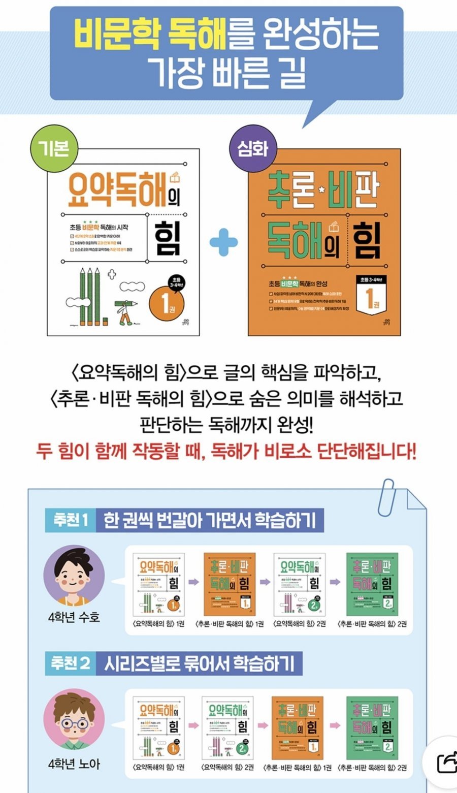 추론비판 독해의 힘/요약독해의 힘 시리즈