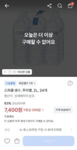 스파클 생수 무라벨 2L 24개