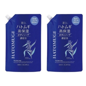 쿠마노 레이하쿠 하또무기 고보습 바디 솝 농밀 거품 리필, 600ml (600ml × 2개)
