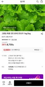 고품질 특품 정량 로메인청상추 1kg/2kg