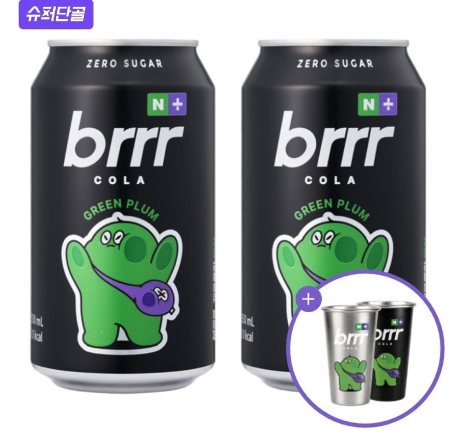 부르르 X 택이 제로콜라 매실, 350ml, 24개