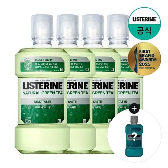 [APP전용] 리스테린 구강청결제 750ml 4개입 +(증)쿨민트250ml
