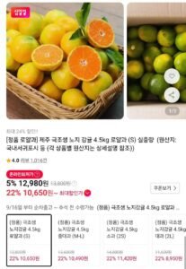 제주 극조생 노지 감귤 로얄과 4.5kg