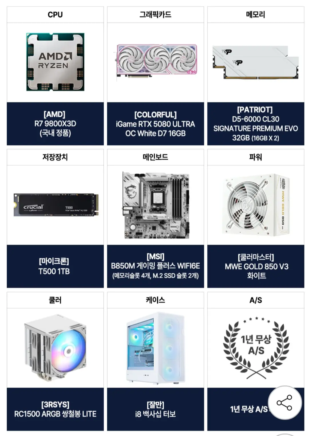 AMD 9800X3D RTX5080 16GB+32GB +1TB