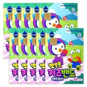 플레이드 아동용 영케미칼 뽀로로 키즈밴드 에스브이 혼합형 (10개) (16개입) 1개입당 26원