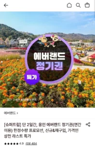 용인 에버랜드 정기권(연간이용) 365스탠다드 대인권
