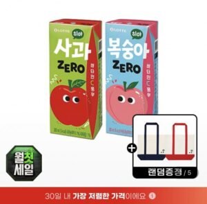 히야 제로 200ml 복숭아 24입+사과 24입+에코백