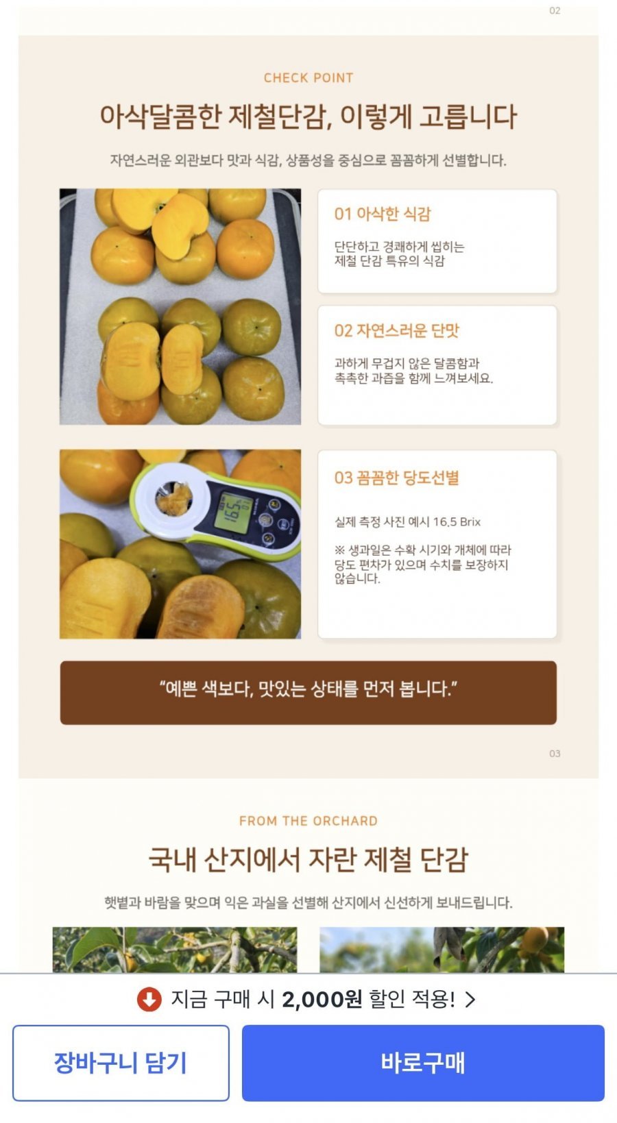 2026 햇 제철단감 태추 부유 산지직송