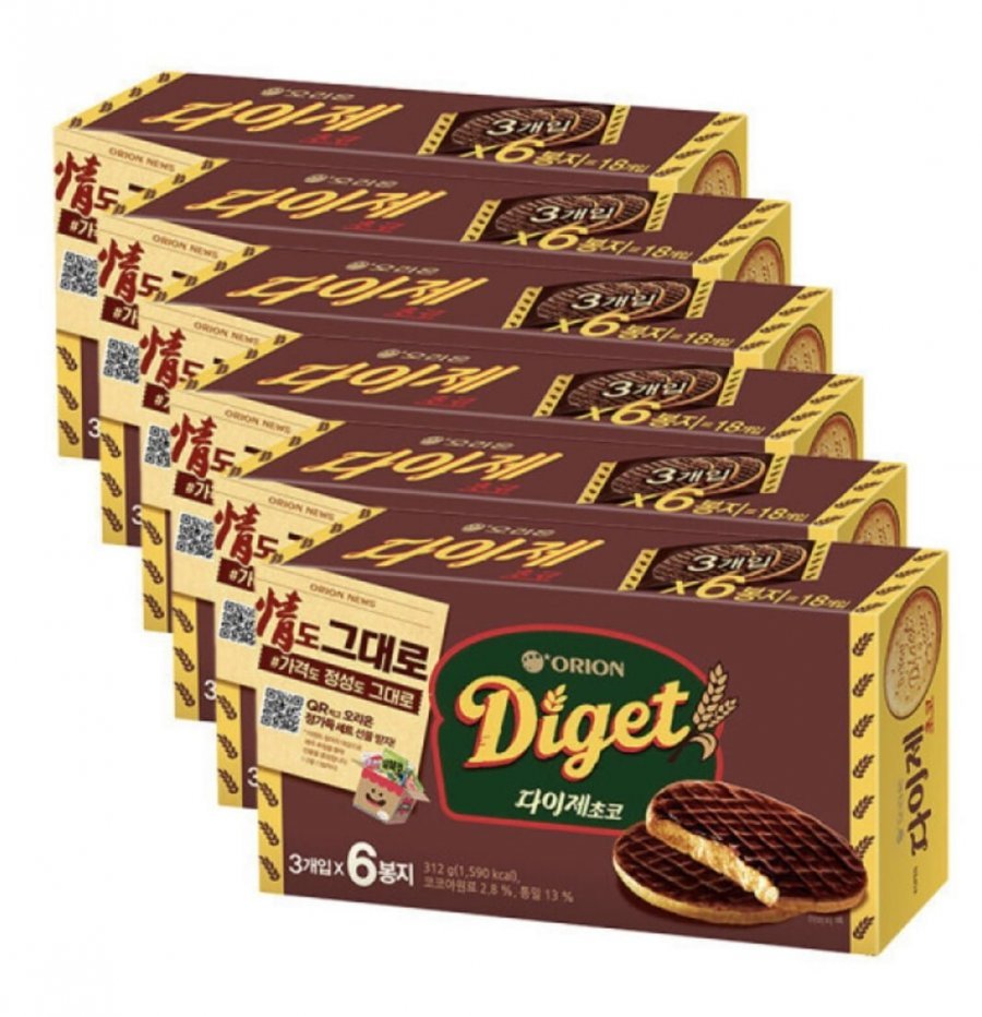 오리온 다이제 312g 6개 일부카드 14, 020원