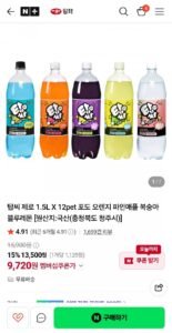 탑씨 제로 1.5L 12개 5가지맛