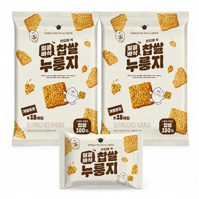 달콤바삭 찹쌀누룽지, 520g, 2팩
