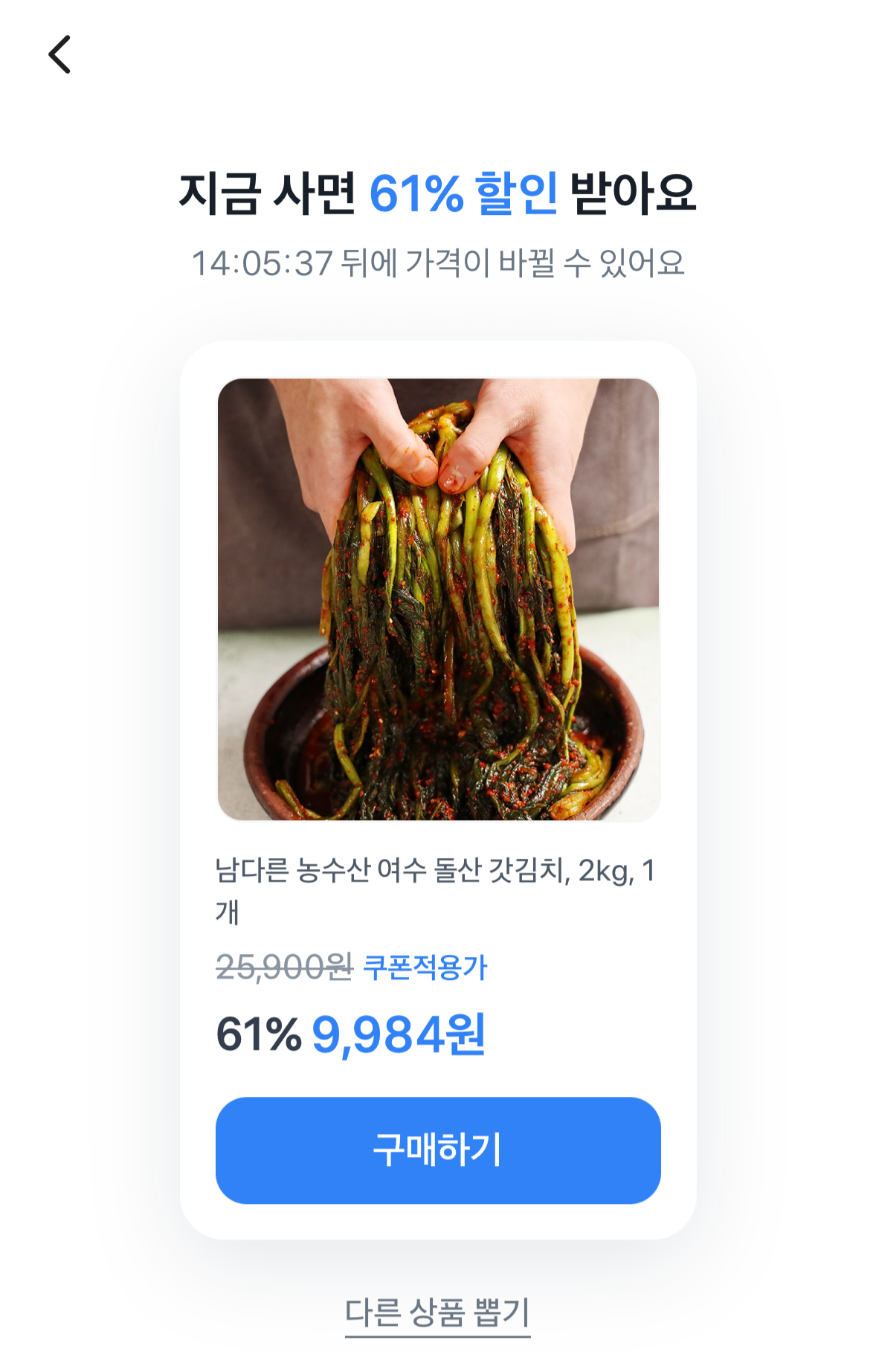 국내산 돌산 갓김치2kg