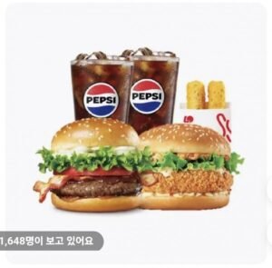 롯데리아 불고기베이컨+새우 2인팩