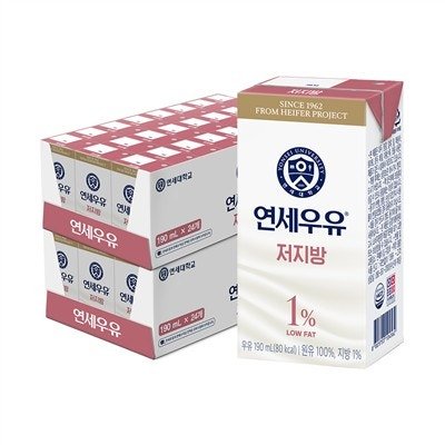 연세우유 저지방 우유, 190ml, 48개