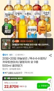 20입+20입 하늘보리/옥수수수염차 등 500ml 골라담기