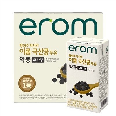 이롬 국내산 약콩 무가당 두유, 190ml, 16개
